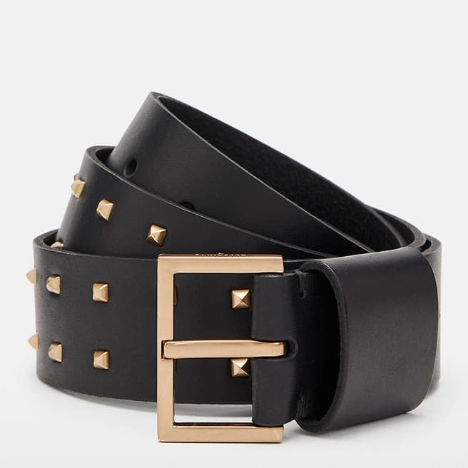 AllSaints Black Maxie Studded Belt