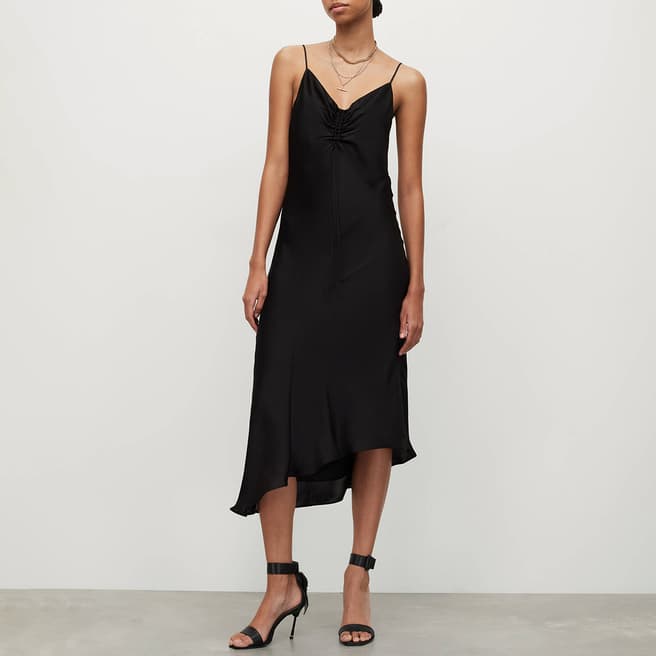 AllSaints Black Alexia Backless Dress