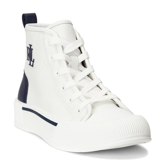 Lauren Ralph Lauren White Dakota High Top Leather Trainers