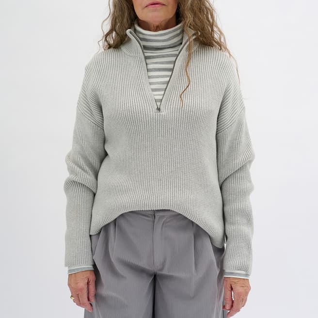 My Essential Wardrobe Light Grey Cotton Ally Jumper