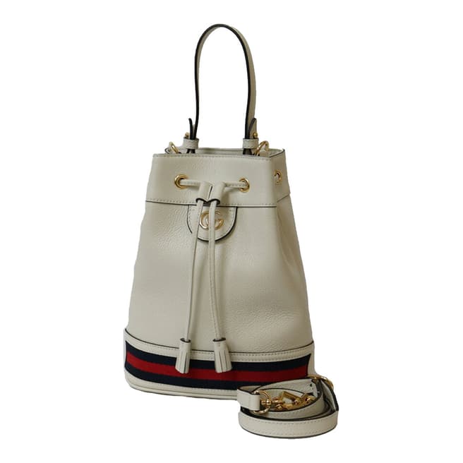 Gucci White Gucci Ophidia Bucket Bag