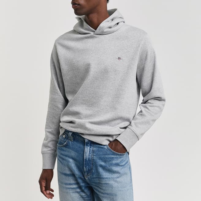 Gant Grey Regular Embroidered Archive Shield Hoodie