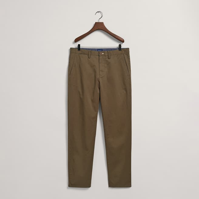 Gant Khaki Allister Twill Chino Trousers