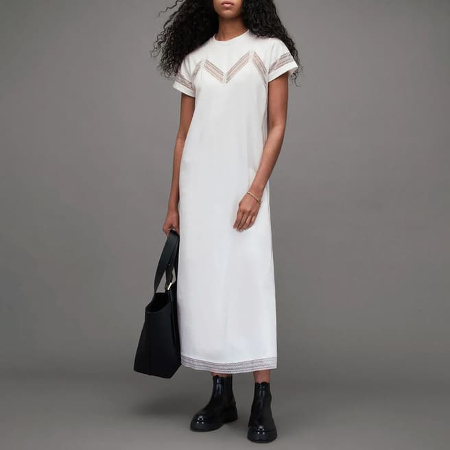 AllSaints White Anna Lace Maxi Dress