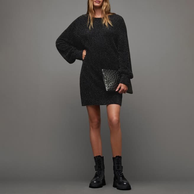 AllSaints Black Dazzle Jumper Dress