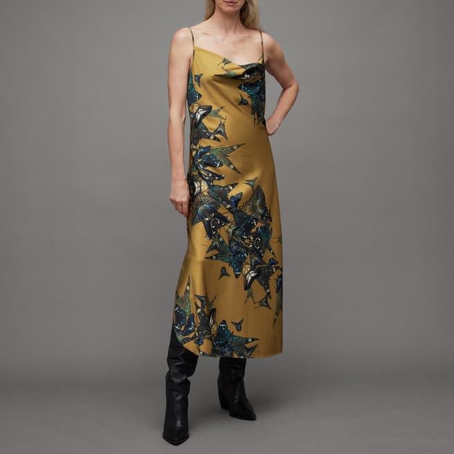 AllSaints Gold Hadley Diana Dress