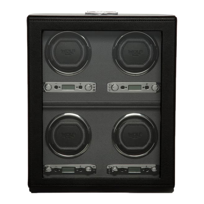 WOLF Black Viceroy 4 Piece Watch Winder