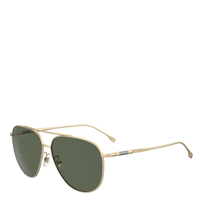 Boss by Hugo Boss Matte Gold Pilot Sunglasses 63mm