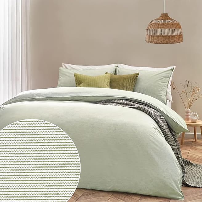 Yard Heaton Stripe Super King Duvet Set, Khaki