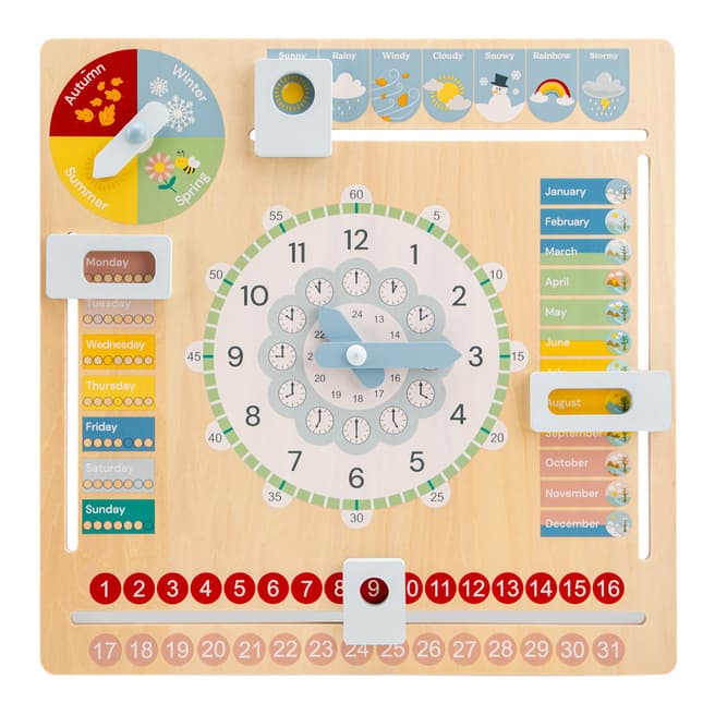 New Classic Toys Calendar Wooden Clock