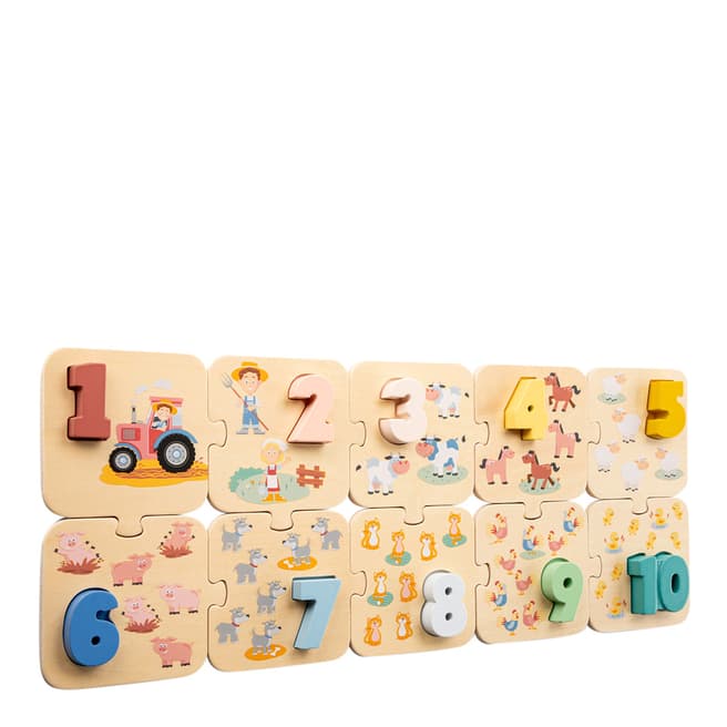 New Classic Toys Number Farm Wooden Puzzle