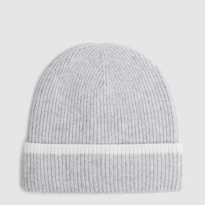 Reiss Grey Hattie Wool Blend Beanie 