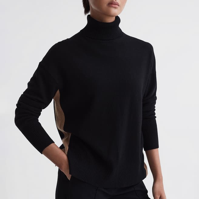 Reiss Black Alexis Cashmere Blend Jumper