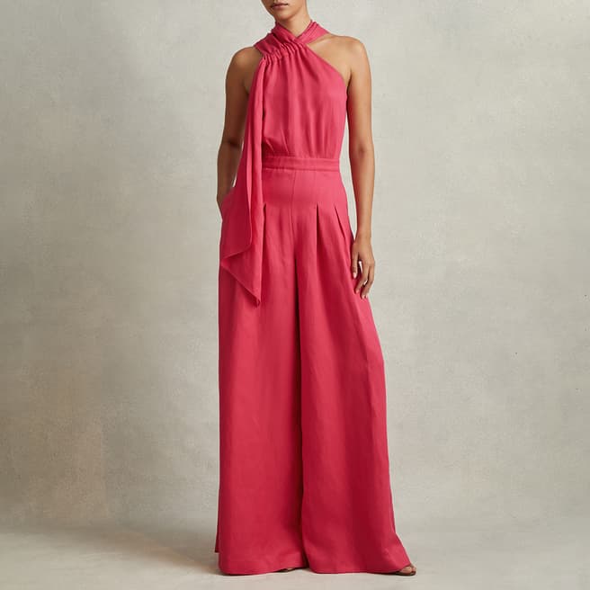 Reiss Coral Selena Halter Jumpsuit