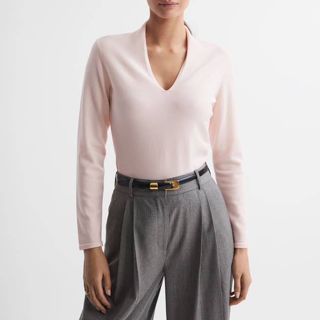 Reiss Light Pink Lina Ruched Top