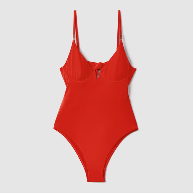 Reiss Red Amber Tie Swimsuit