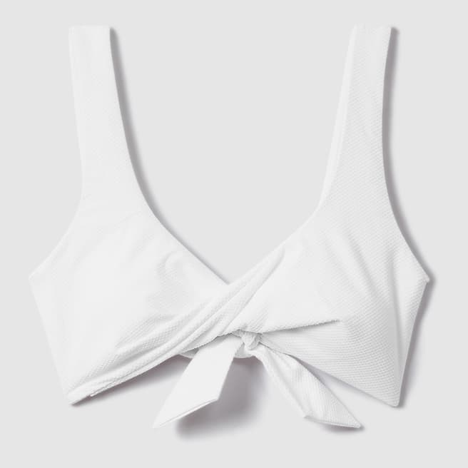 Reiss White Danielle Twist Front Bikini Top