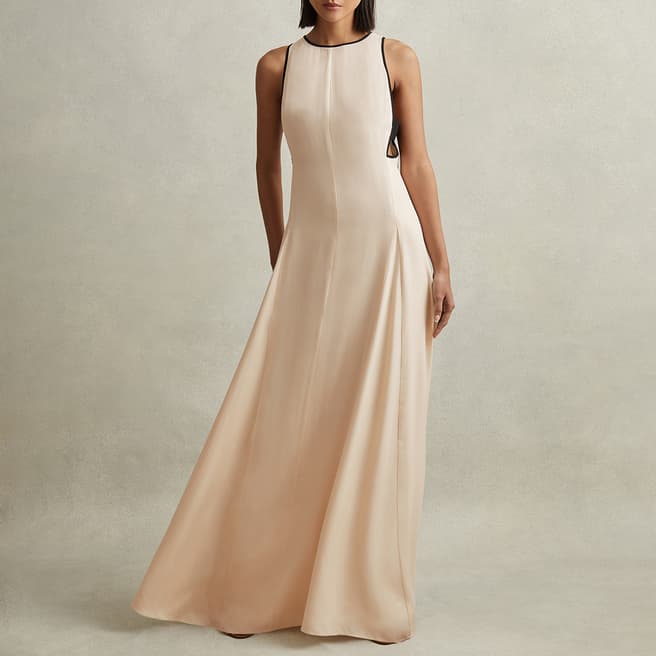 Reiss Ecru Darna Cut Out Maxi Dress