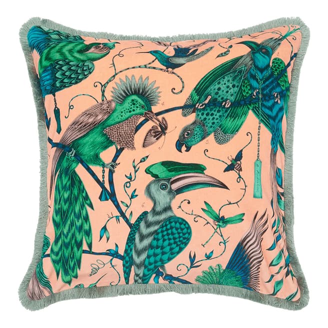 Emma J Shipley Audubon Luxury Velvet Cushion 46x46cm, Pink