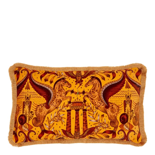 Emma J Shipley Odyssey Luxury Velvet Bolster Cushion 29x49cm, Gold