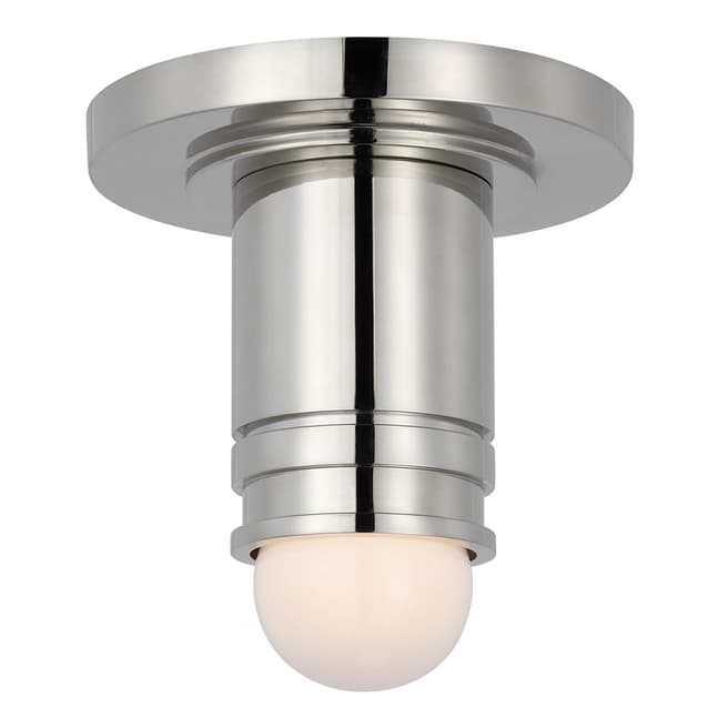 Thomas O'Brien for Visual Comfort & Co. Top Hat Mini Monopoint Flush Mount in Polished Nickel