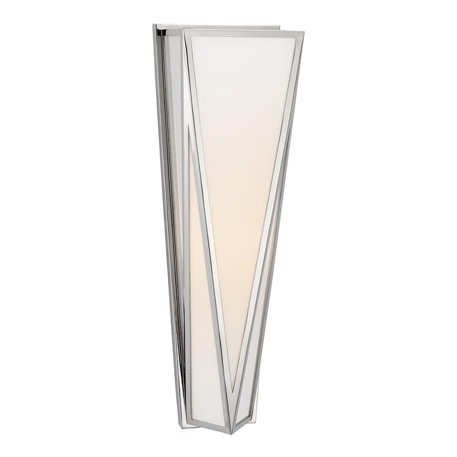 Julie Neill for Visual Comfort & Co. Lorino Medium Sconce in Polished Nickel with White Glass