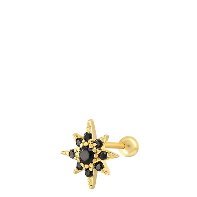 Ma Petite Amie Black/Gold Plated Earrings