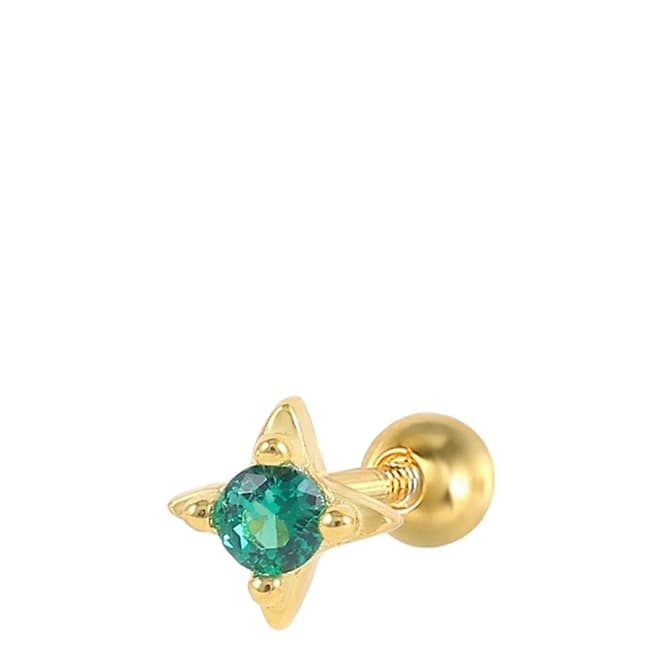 Ma Petite Amie Green/Gold Plated Earrings