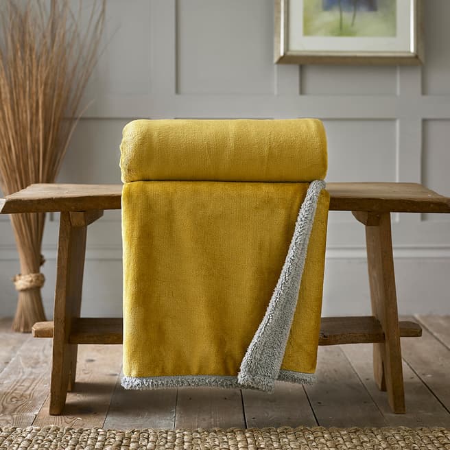 Deyongs Blackbrook Throw 125x150cm, Mustard/Platinum