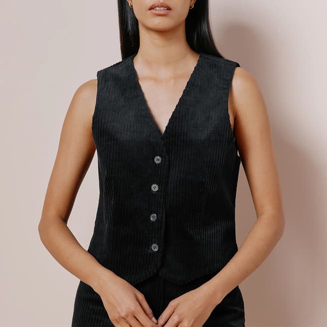 Albaray Black Cord Waistcoat