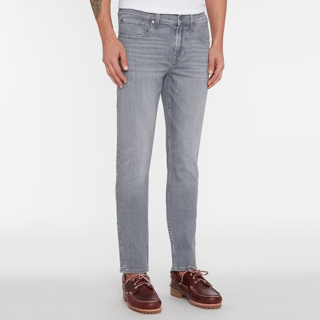 7 For All Mankind Grey Slimmy Tapered Stretch Jeans