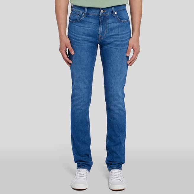 7 For All Mankind Blue Paxtyn Skinny Stretch Jeans