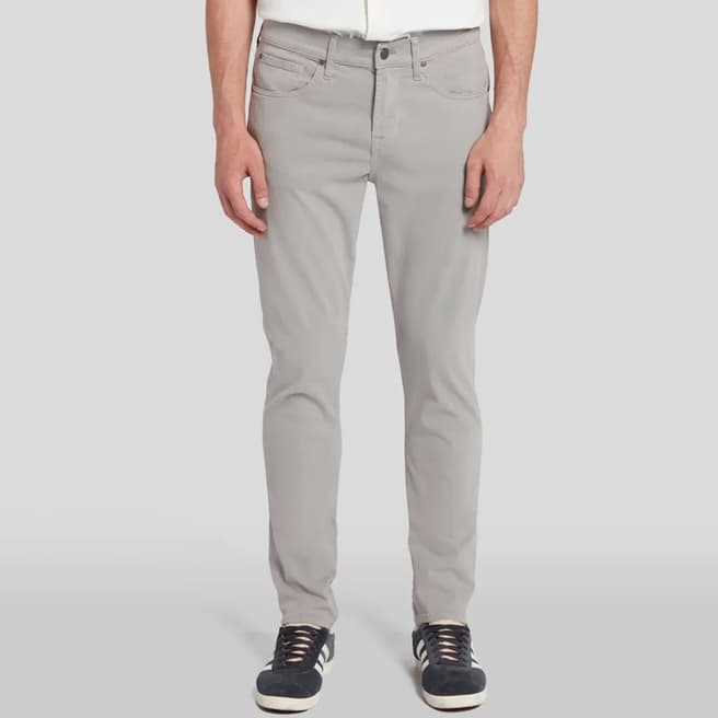 7 For All Mankind Light Grey Slimmy Tapered Stretch Trousers