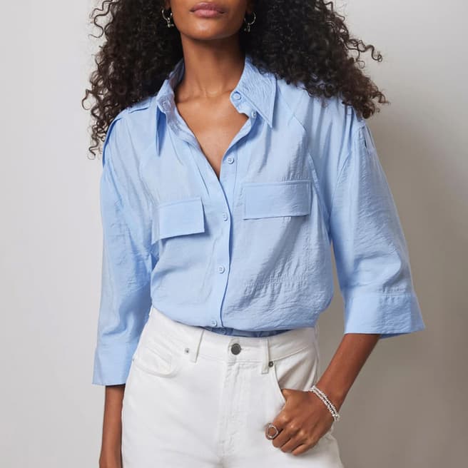 Mint Velvet Blue Utility 3/4 Shirt        