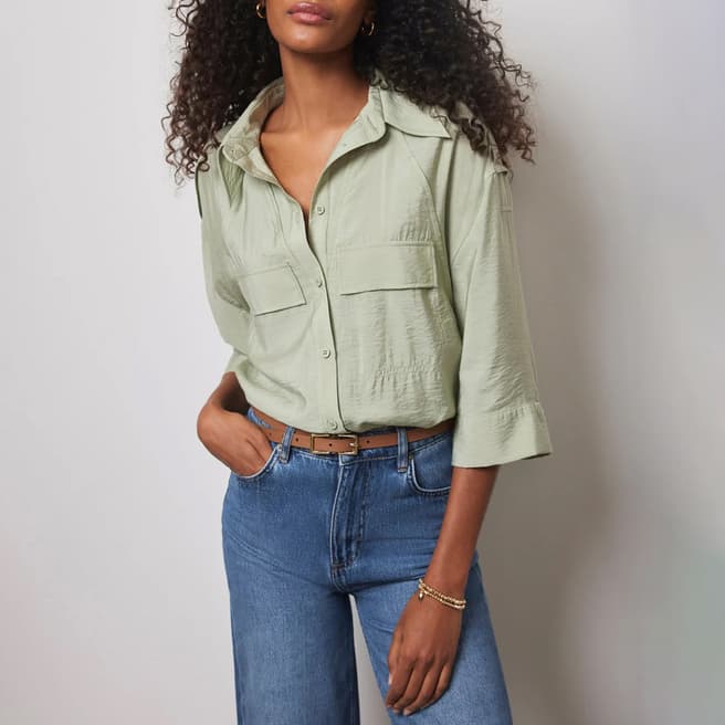 Mint Velvet Khaki Utility SS Shirt       