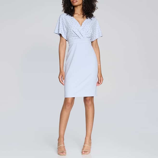 Joseph Ribkoff Light Blue V Midi Dress