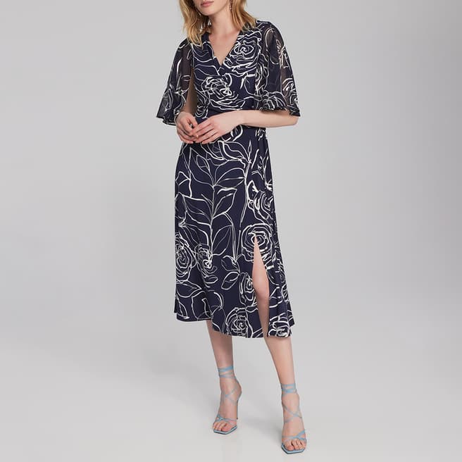 Joseph Ribkoff Navy / White Printed Dress