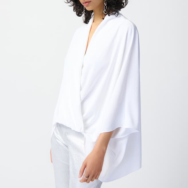 Joseph Ribkoff White Draped Blouse