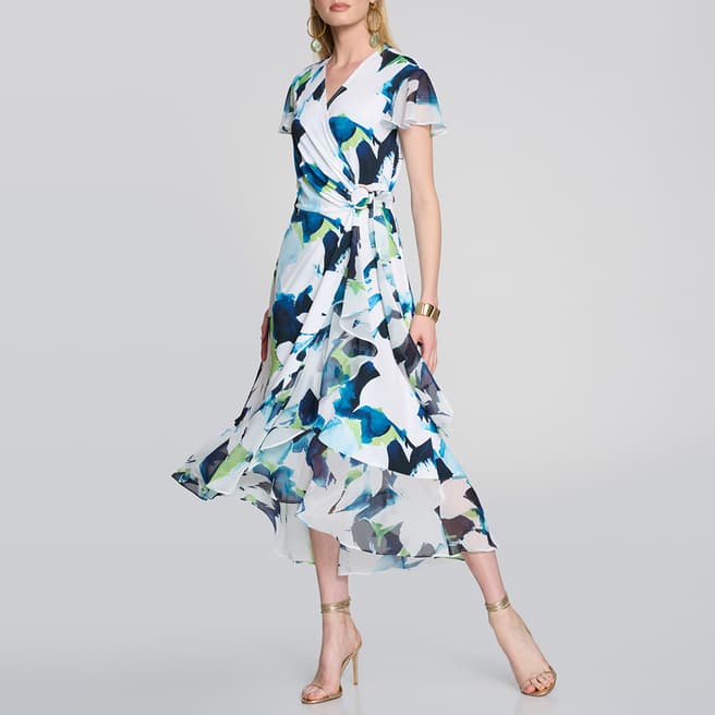 Joseph Ribkoff Blue Printed Midi Dress