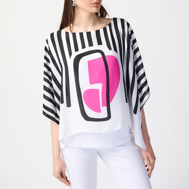 Joseph Ribkoff Black Striped Printed Tunic