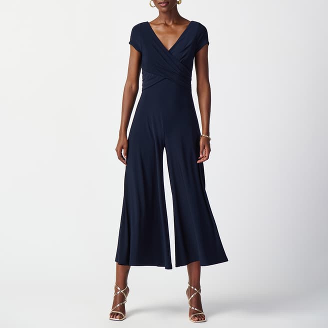 Joseph Ribkoff Navy V-neck Fitted Jumpsuit