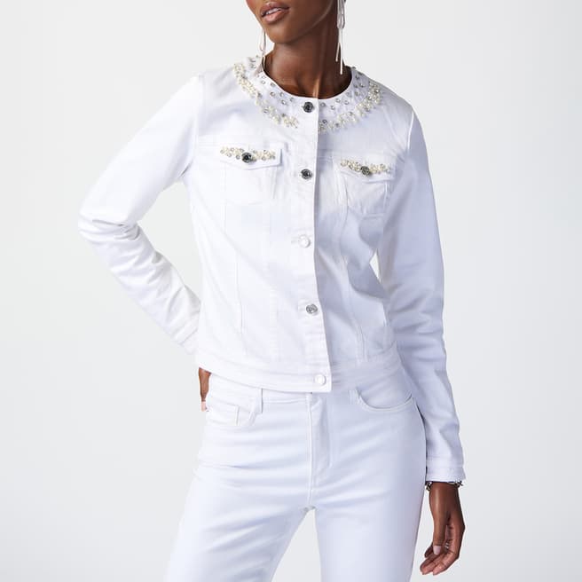 Joseph Ribkoff White Embellished Jacket