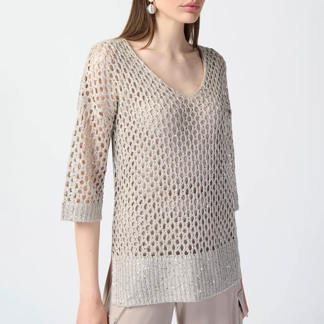 Joseph Ribkoff Beige Holed Top