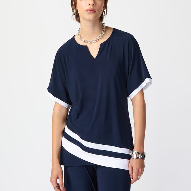 Joseph Ribkoff Navy White Trim Top