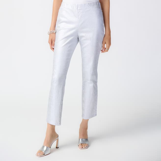 Joseph Ribkoff White Silver Coated Trouser