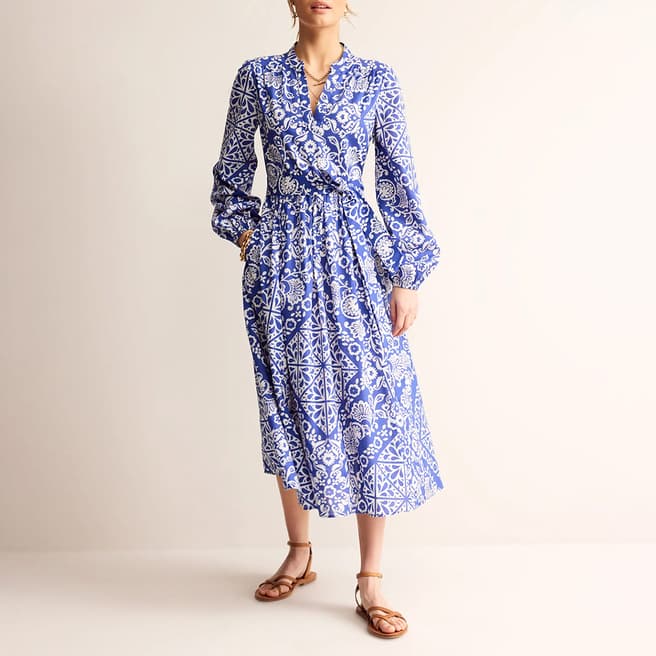 Boden Navy Jen Cotton Midi Dress