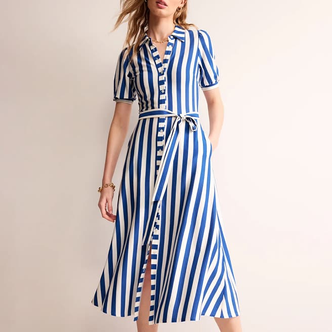 Boden Blue Libby Jersey Shirt Dress