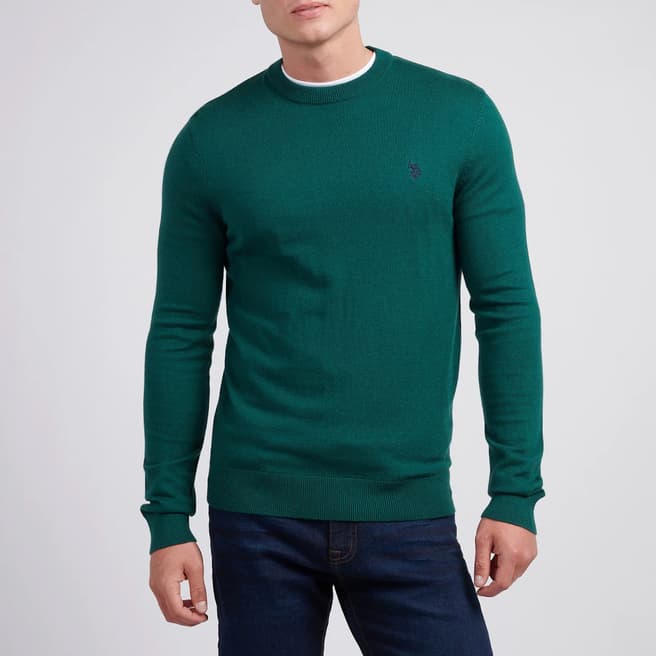 U.S. Polo Assn. Dark Green Lightweight Cotton Blend Jumper