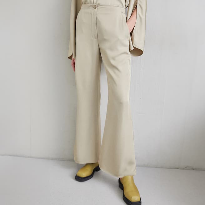 By Malene Birger Beige Amores Flare Trouser