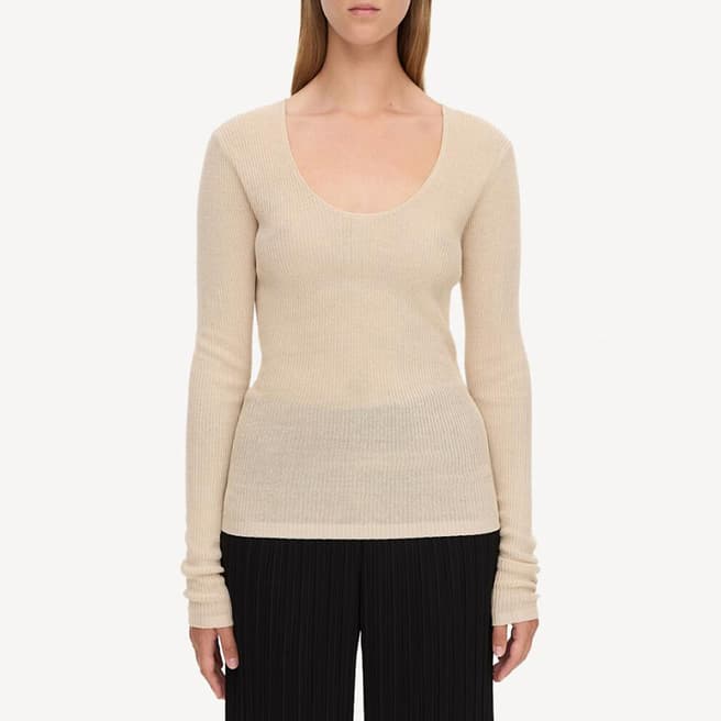 By Malene Birger Beige Rinah Fine Gauge Rib Jumper